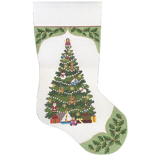 Holly, Toy Tree Insert Stocking Painted Canvas Susan Roberts Needlepoint Designs Inc. 