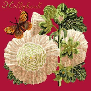 Hollyhock Needlepoint Kit Kits Elizabeth Bradley Design Bright Red 
