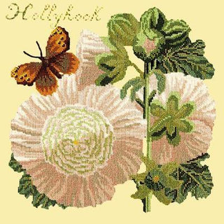 Hollyhock Needlepoint Kit Kits Elizabeth Bradley Design Butter Yellow 
