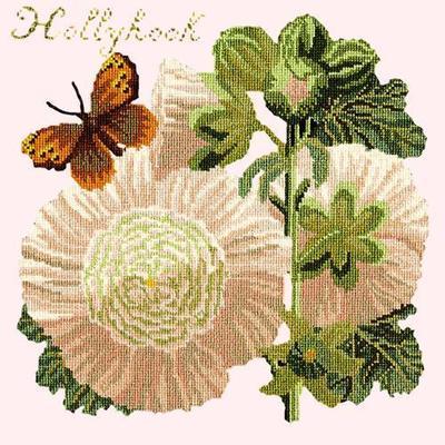 Hollyhock Needlepoint Kit Kits Elizabeth Bradley Design Cream 