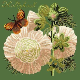 Hollyhock Needlepoint Kit Kits Elizabeth Bradley Design Dark Green 

