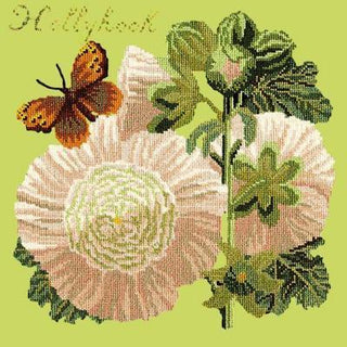 Hollyhock Needlepoint Kit Kits Elizabeth Bradley Design Pale Lime 
