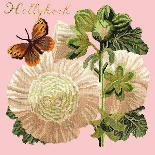 Hollyhock Needlepoint Kit Kits Elizabeth Bradley Design Pale Rose 
