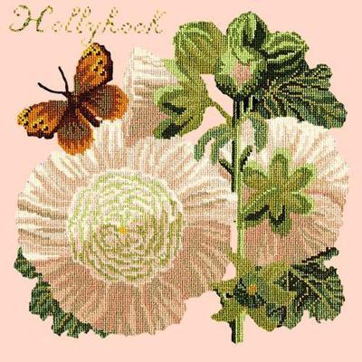 Hollyhock Needlepoint Kit Kits Elizabeth Bradley Design Salmon Pink 
