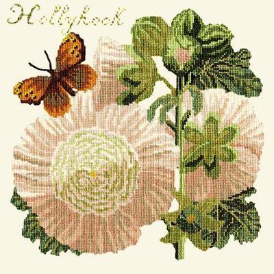 Hollyhock Needlepoint Kit Kits Elizabeth Bradley Design Winter White 
