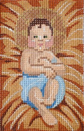Holy Family Baby Jesus Painted Canvas Labors of Love Needlepoint  - 1