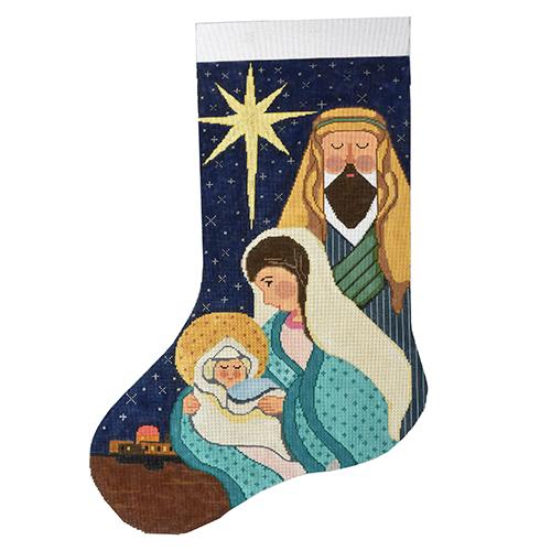 Holy Family Stocking Painted Canvas The Meredith Collection 