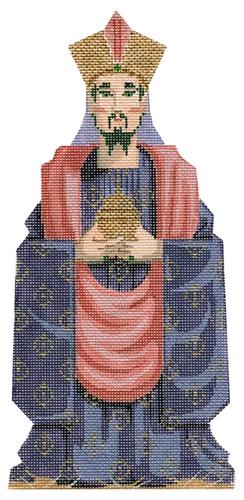 Holy Family Wiseman in Purple Painted Canvas Labors of Love Needlepoint 