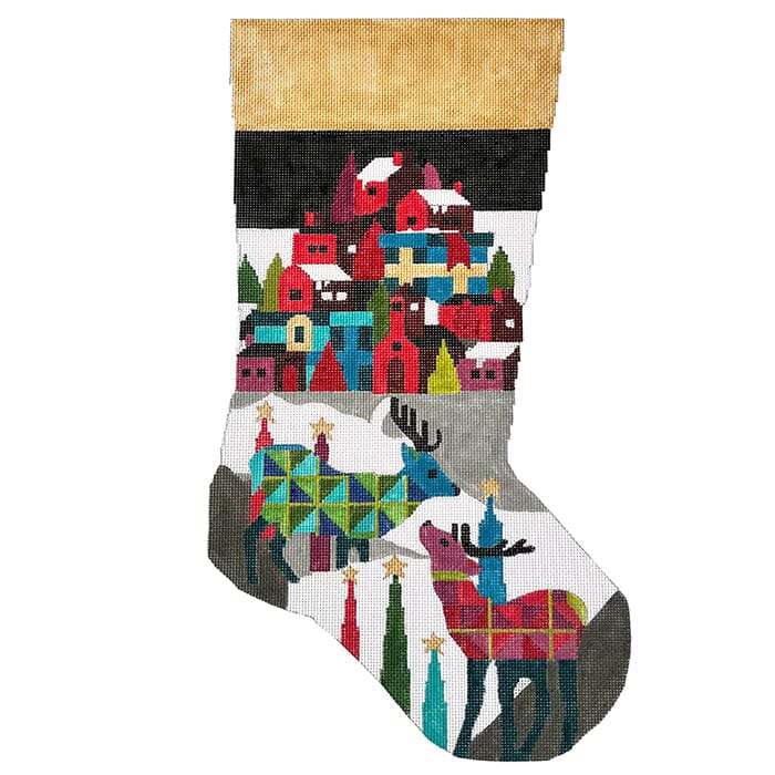 Home Again Stocking Painted Canvas Melissa Prince Designs  - 1