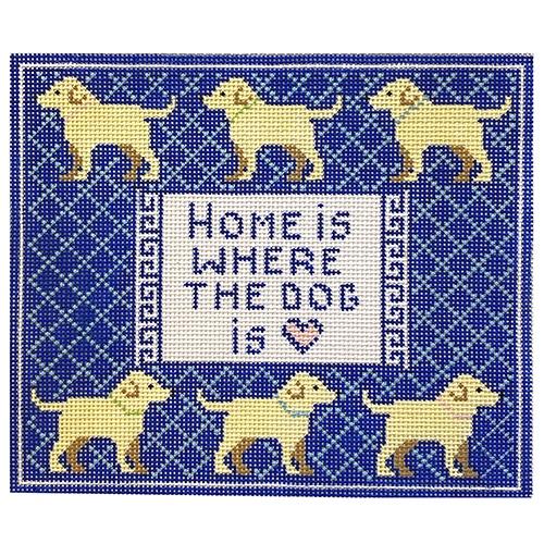 Home is Where (Yellow Lab) Painted Canvas KCN Designers 