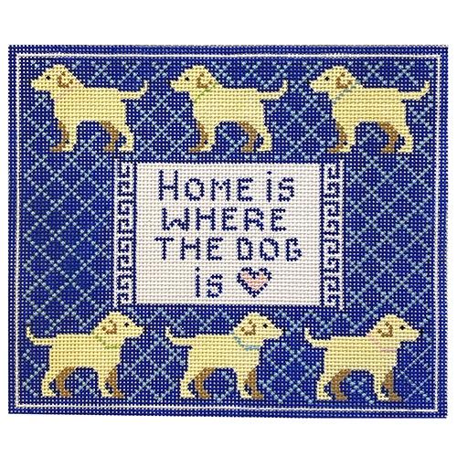 Home is Where (Yellow Lab) Painted Canvas KCN Designers  - 1