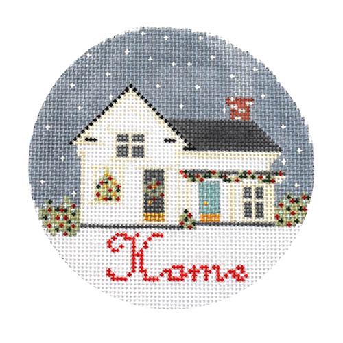 Home Ornament Painted Canvas The Plum Stitchery 