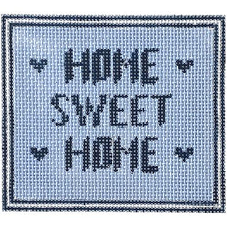 Home Sweet Home on 13 mesh Painted Canvas Alice & Blue 

