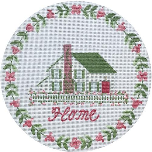 Home with Ivy Painted Canvas The Plum Stitchery 