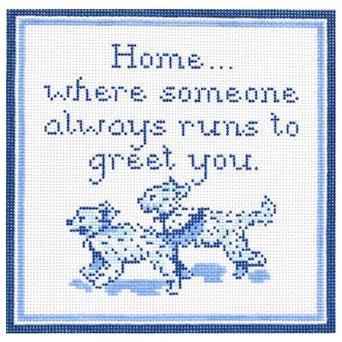 Home...Double Doodle Painted Canvas The Plum Stitchery 