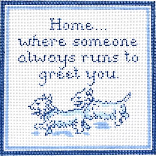 Home...Double Westies Painted Canvas The Plum Stitchery 