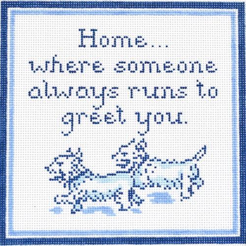 Home...Double Westies Painted Canvas The Plum Stitchery  - 1