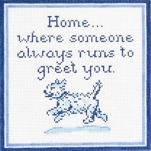 Home...Westie Painted Canvas The Plum Stitchery 