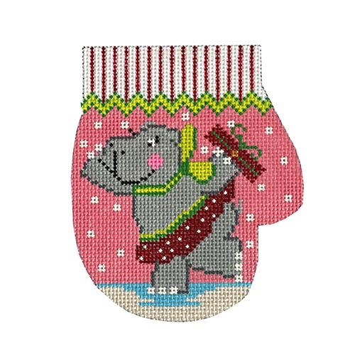 Honey Hippo Mitten Painted Canvas The Meredith Collection  - 1