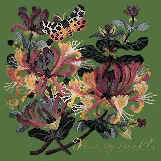 Honeysuckle Needlepoint Kit Kits Elizabeth Bradley Design Dark Green 
