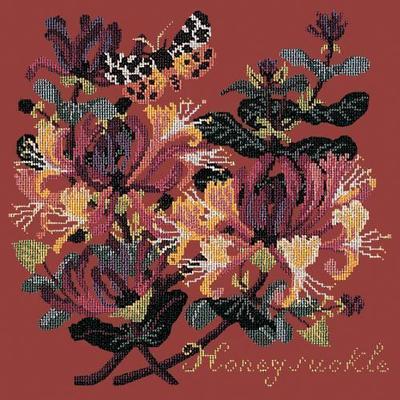 Honeysuckle Needlepoint Kit Kits Elizabeth Bradley Design Dark Red 
