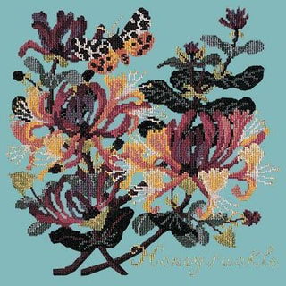Honeysuckle Needlepoint Kit Kits Elizabeth Bradley Design Duck Egg Blue 
