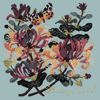 Honeysuckle Needlepoint Kit Kits Elizabeth Bradley Design Pale Blue 
