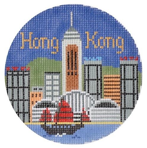 Hong Kong Ornament Painted Canvas Silver Needle  - 1