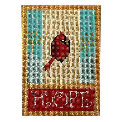 Hope Cardinal Painted Canvas Eye Candy Needleart 
