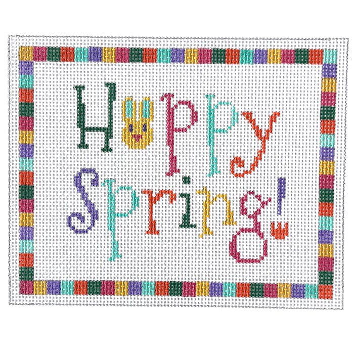 Hoppy Spring! Painted Canvas Stitch Rock Designs 