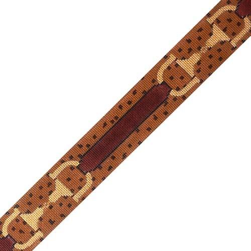 Horse Bits Belt Painted Canvas Kate Dickerson Needlepoint Collections 
