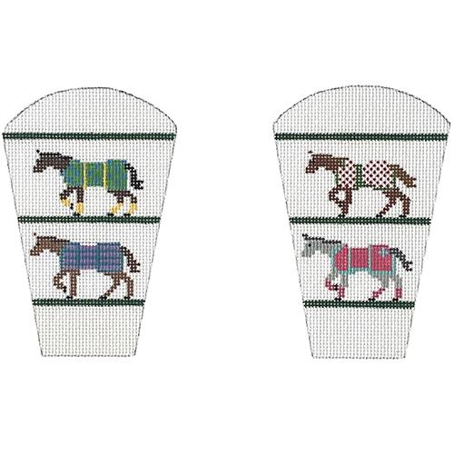 Horse Blankets Scissor Case Painted Canvas The Meredith Collection  - 1