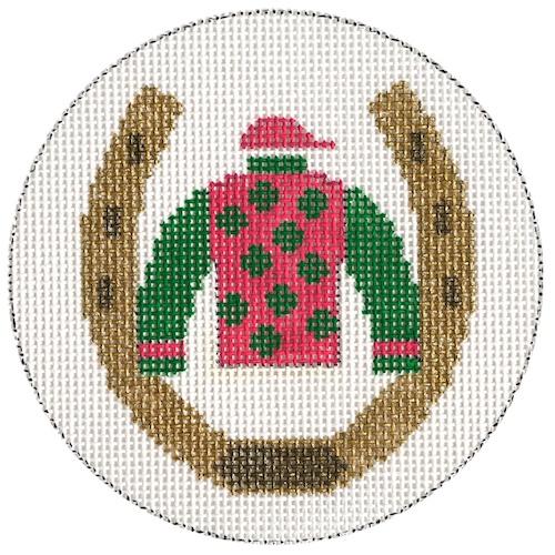 Horse Shoe with Silk Painted Canvas The Meredith Collection 
