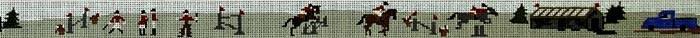 Horse Show Scene Belt Painted Canvas The Meredith Collection  - 1