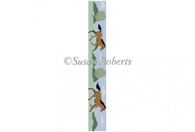 Horses Key Fob Painted Canvas Susan Roberts Needlepoint Designs Inc. 