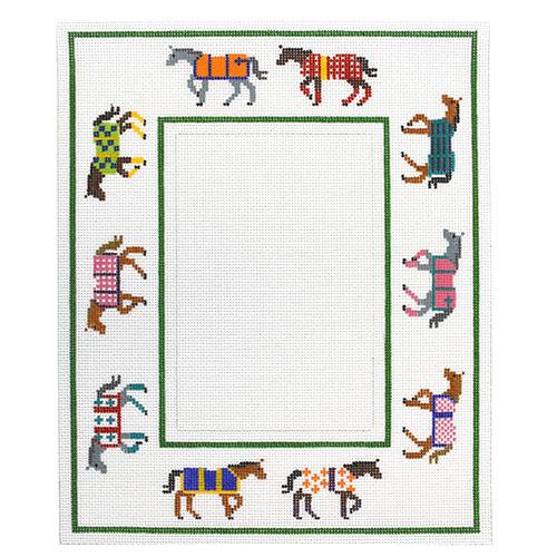 Horses With Blankets Frame Painted Canvas The Meredith Collection 