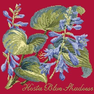Hosta Blue Shadows Needlepoint Kit Kits Elizabeth Bradley Design Bright Red 
