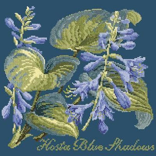 Hosta Blue Shadows Needlepoint Kit Kits Elizabeth Bradley Design Dark Blue 

