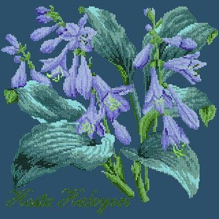 Hosta Halcyon Needlepoint Kit Kits Elizabeth Bradley Design Dark Blue 
