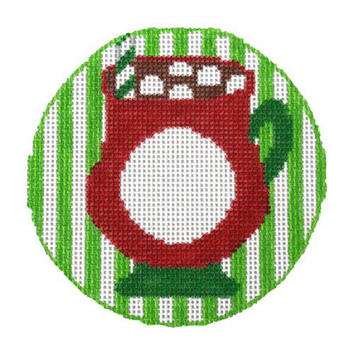 Hot Cocoa Round Painted Canvas Rachel Donley  - 1