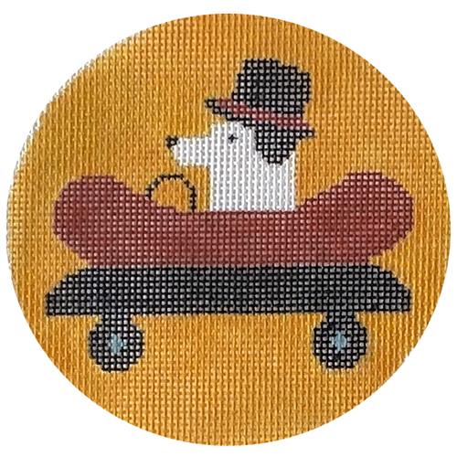 Hot Dog Hot Wheels Painted Canvas Vallerie Needlepoint Gallery  - 1