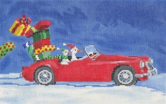 Hot Rod Christmas Geese Painted Canvas Scott Church Creative  - 1