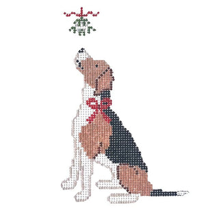 Hound Under Mistletoe Ornament Painted Canvas Coco Frank Studio 
