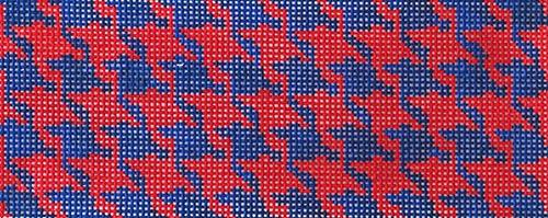 Houndstooth - Red & Navy Painted Canvas Kate Dickerson Needlepoint Collections 