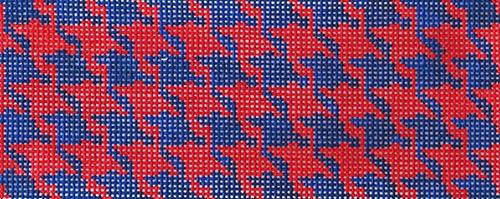 Houndstooth   Red & Navy Painted Canvas Kate Dickerson Needlepoint Collections  - 1
