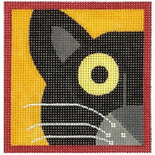 House Panther on 13 mesh Painted Canvas Eye Candy Needleart 