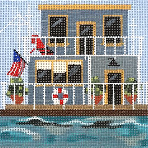 Houseboat Painted Canvas Melissa Prince Designs  - 1