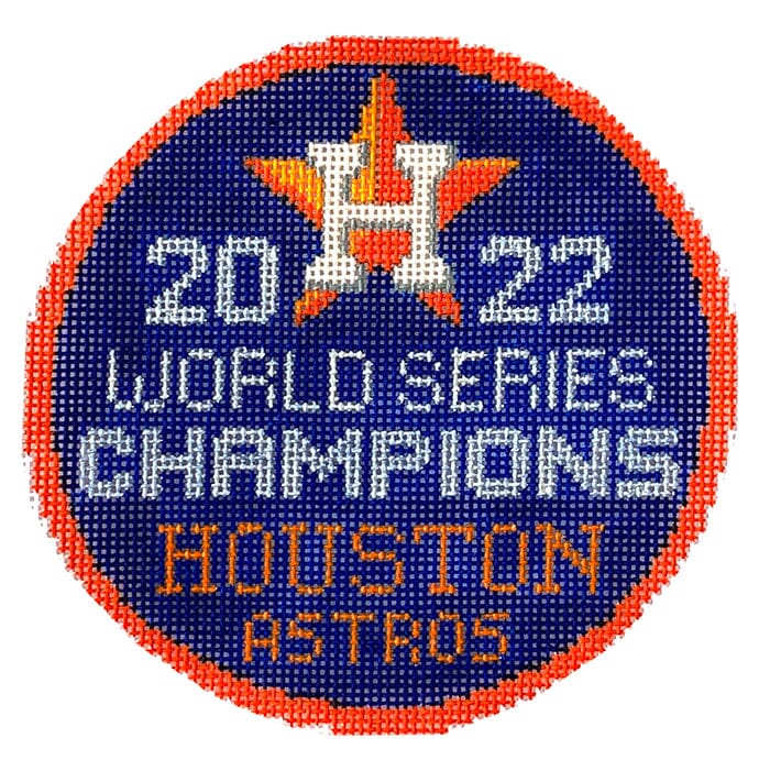 Houston Astros World Series Round Ornament Painted Canvas Keep Your Pants On  - 1