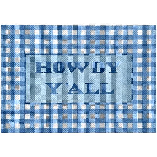 Howdy Y'All on Gingham Painted Canvas KCN Designers  - 1