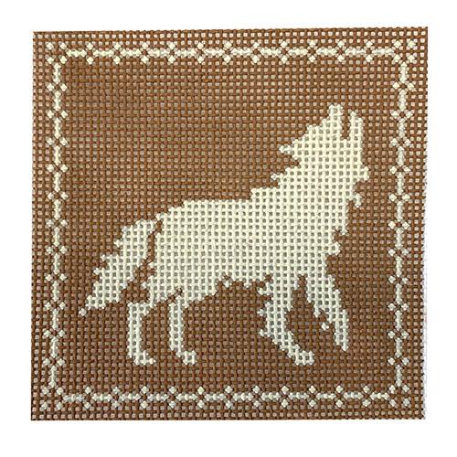 Howling Wolf Painted Canvas The Plum Stitchery 